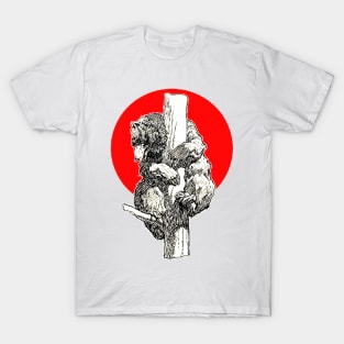 American bear perched on a tree trunk T-Shirt